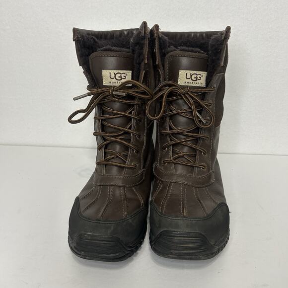 UGG Australia Adirondack Brown Leather Winter Snow Boots 5446 Womens 7 EU 38 - Picture 2 of 9